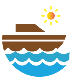 Day boats cruising calm coastal backwaters