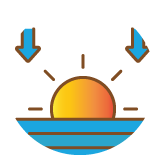 Sunset over open horizon